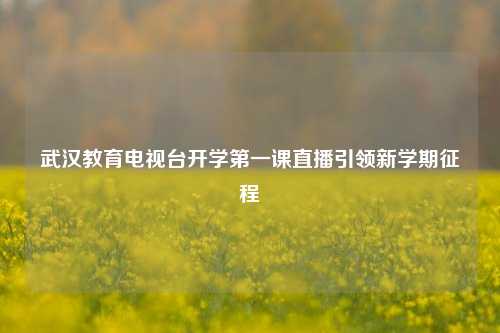武汉教育电视台开学第一课直播引领新学期征程