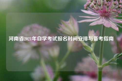 河南省2021年自学考试报名时间安排与备考指南