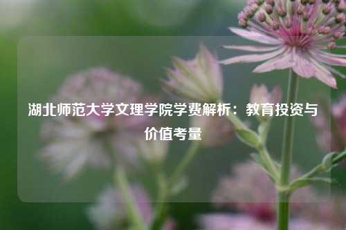 湖北师范大学文理学院学费解析:教育投资与价值考量